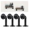Set of 4 Industrial Pipe Shelf Brackets – Heavy Duty Wall-Mounted Floating Shelves for Kitchen, Bathroom, Office – Rustic DIY Storage (Black Steel, 5.9" Arm)